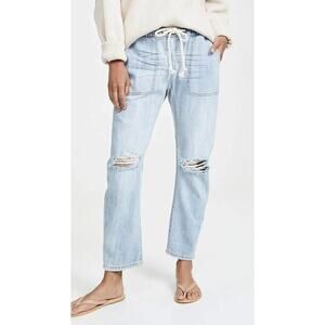 One Teaspoon Low Rise Distressed Drawstring‎ Slouchy Jeans Sz S